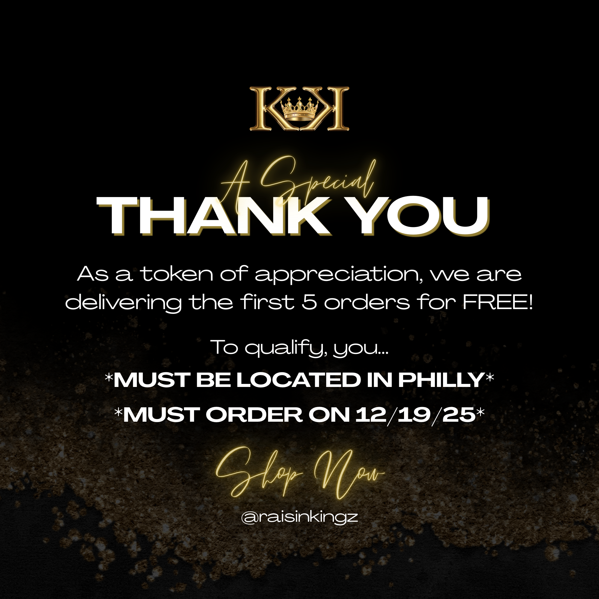 A SPECIAL THANK YOU- FREE DELIVERY 📦